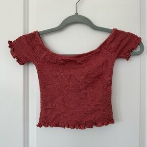 Jr Full Tilt Smocked Crop Top Shirt